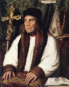 HOLBEIN, Hans the Younger Portrait of William Warham, Archbishop of Canterbury f oil on canvas